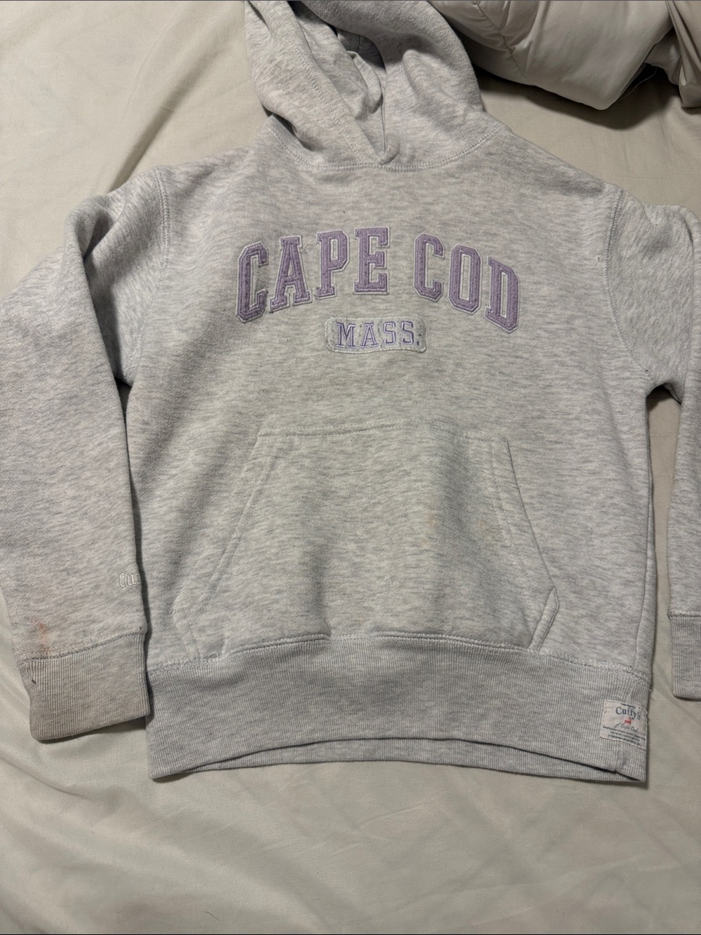 Kids Grey Hoodie with Purple Cape Cod Lettering